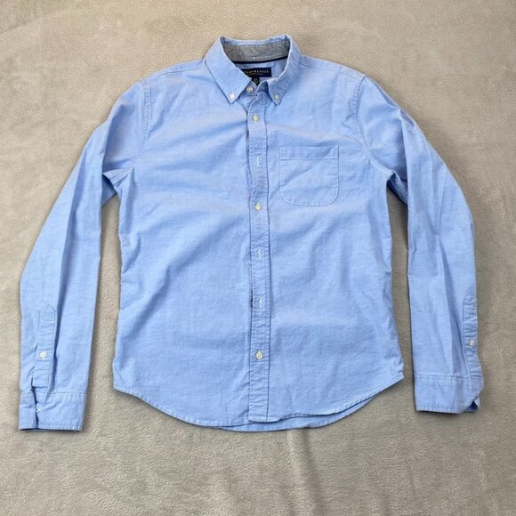 Aeropostale Mens Shirt Small Oxford Button Down Long Sleeve Casual Blue Classic - Picture 12 of 13